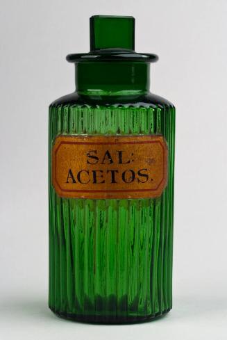 Green Glass Gold Labelled Poison Shop Round SAL: ACETOS.