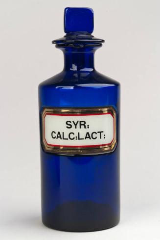 Cobalt Blue Recessed Label Syrup Shop Round SYR: CALC: LACT:
