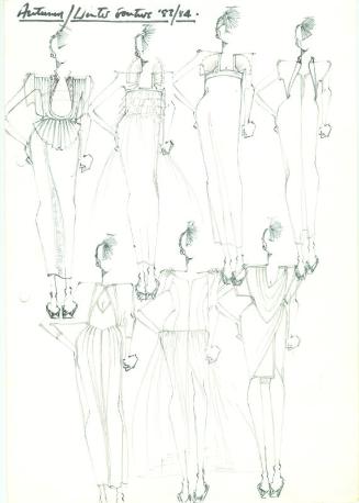 Multidrawing of Dresses for Autumn/Winter 1983/84 Couture Collection