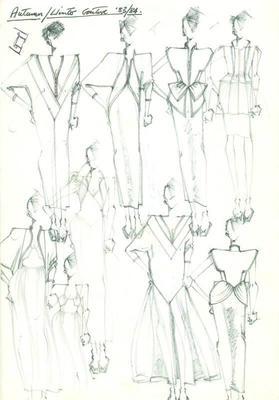 Drawing of for Autumn/Winter 1983/84 Couture Collection