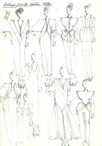 Drawing of for Autumn/Winter 1983/84 Couture Collection