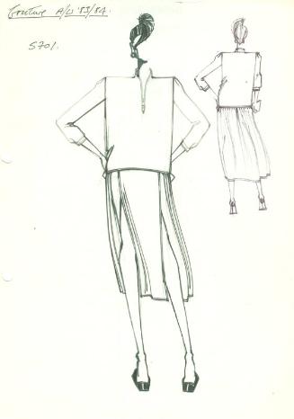 Drawing of Dress for the Autumn/Winter 1983 Couture Collection