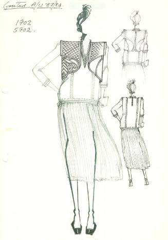 Drawing of Dress and Bolero for the Autumn/Winter 1983 Couture Collection