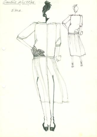 Drawing of Dress for the Autumn/Winter 1983 Couture Collection