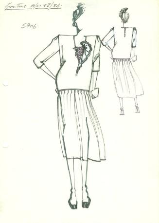 Drawing of Dress for the Autumn/Winter 1983 Couture Collection