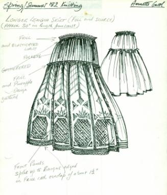 Drawing of Skirt for Spring/Summer Knitwear Collection