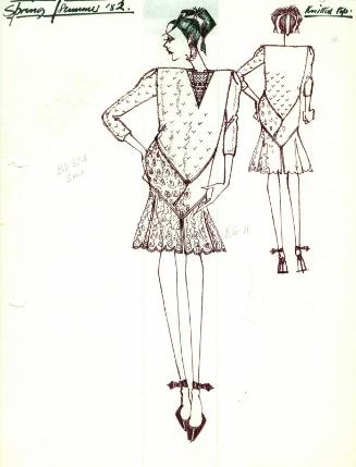 Drawing of Top and Skirt for the Spring/Summer Knitwear Collection