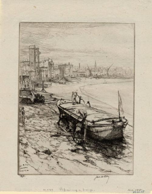 Repairing A Barge by James McBey 