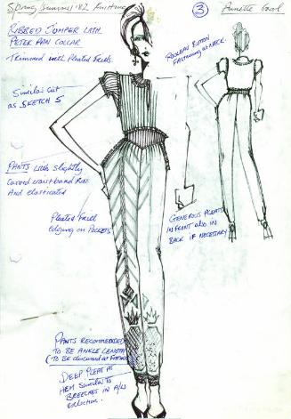 Drawing of Jumper and Trousers for Spring/Summer Knitwear Collection