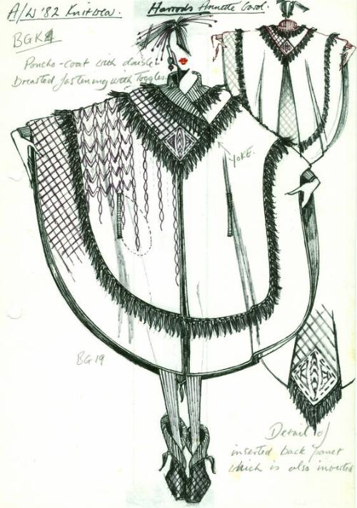 Drawing of Poncho Coat for Autumn/Winter Knitwear Collection