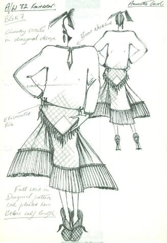 Drawing of Jumper and Skirt for Autumn/Winter Knitwear Collection