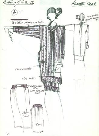 Drawing of Top and Skirt for Autumn/Winter Knitwear Collection