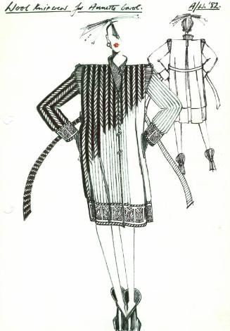 Drawing of Coat for Autumn/Winter Knitwear Collection