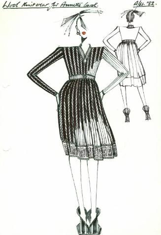 Drawing of Top and Skirt for the Autumn/Winter Knitwear Collection