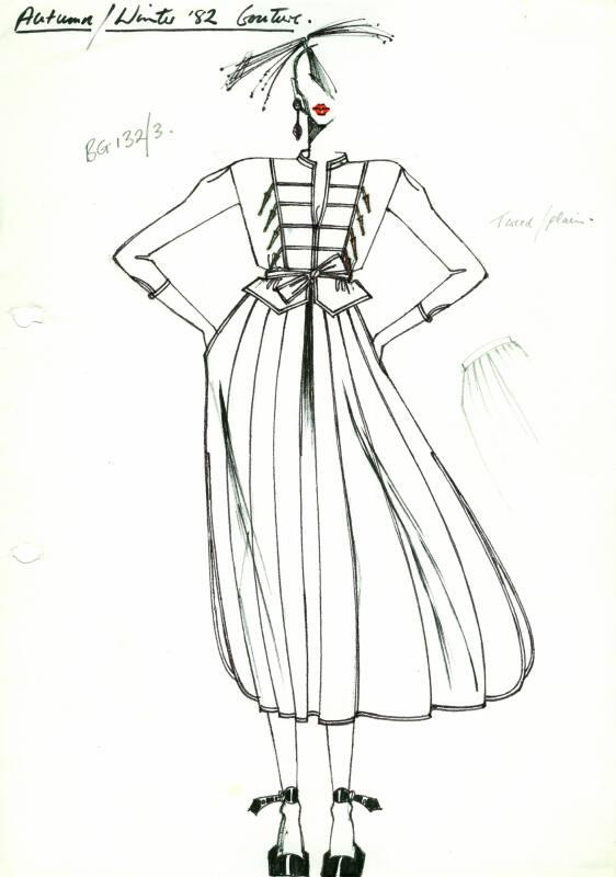 Drawing of Top and Skirt for the Autumn/Winter Couture Collection