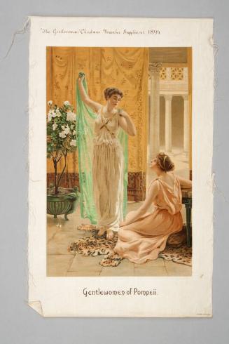 Silk Picture of Classical Scene - 'Two Gentlewomen of Pompeii'