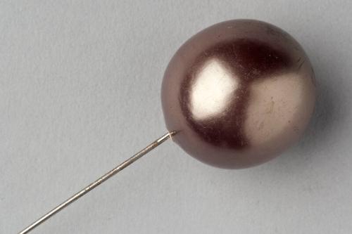 Decorative Hatpin with Large Bronze Plastic Bead