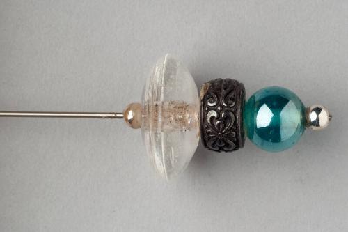 Decorative Hatpin with 5 Glass Beads