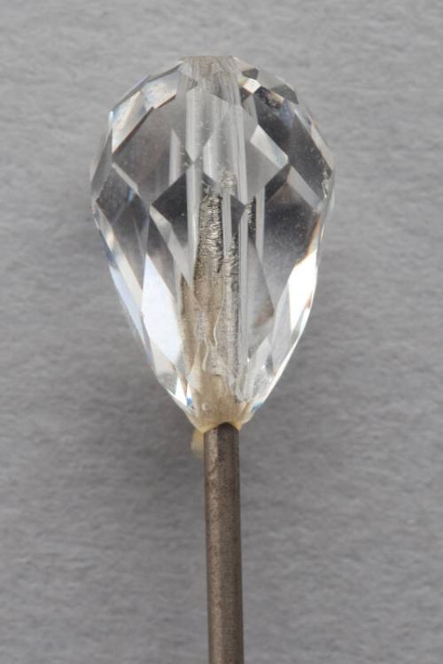 Decorative Hatpin with Faceted Clear Glass Bead