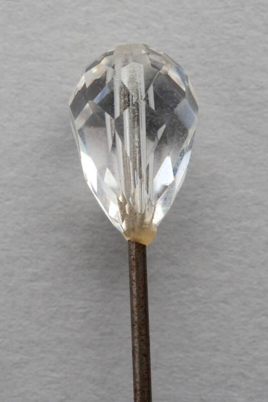 Decorative Hatpin with Faceted Clear Glass Bead