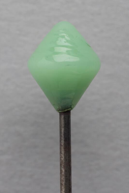 Decorative Hatpin with Green Glass Bead