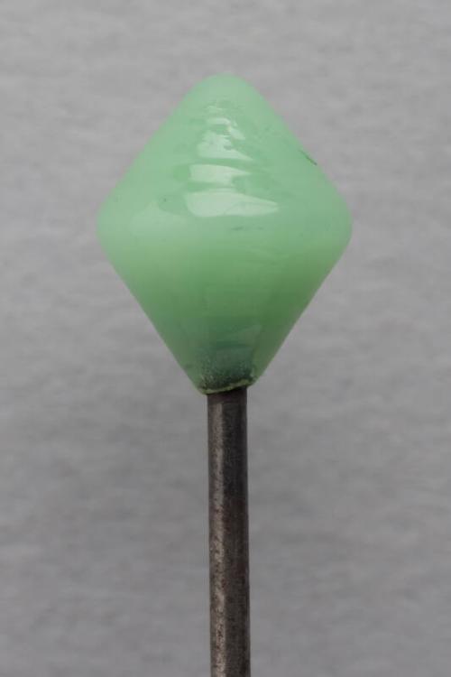 Decorative Hatpin with Green Glass Bead