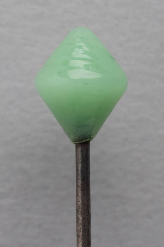 Decorative Hatpin with Green Glass Bead