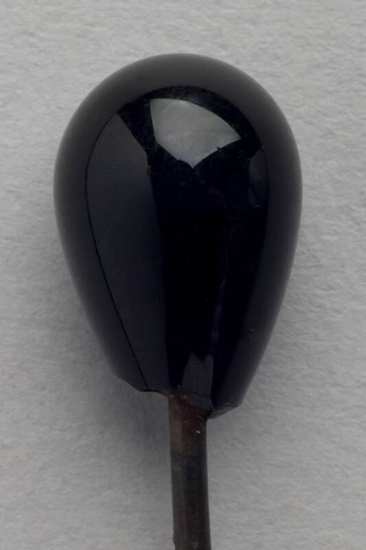 Decorative Hatpin with Black Glass Bead