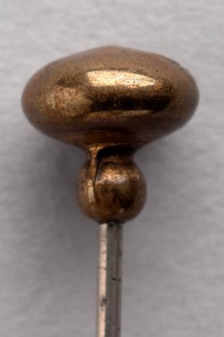 Decorative Hatpin with Brown Metal Bead