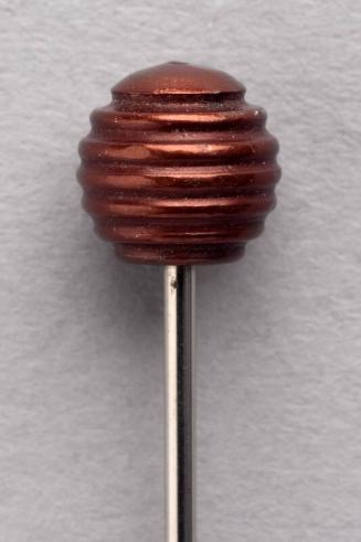 Decorative Hatpin with Brown Metal Bead