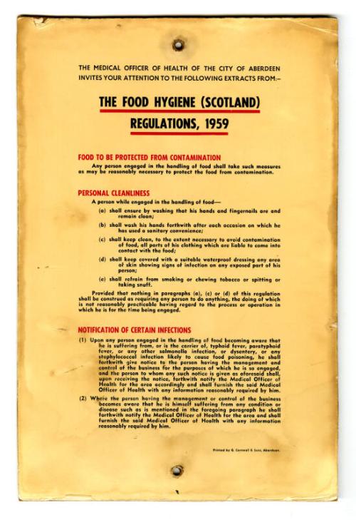 The Food Hygiene (Scotland) Regulations, 1959