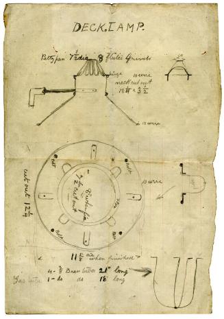 Plan, Elevation and Calculations for Deck Lamp