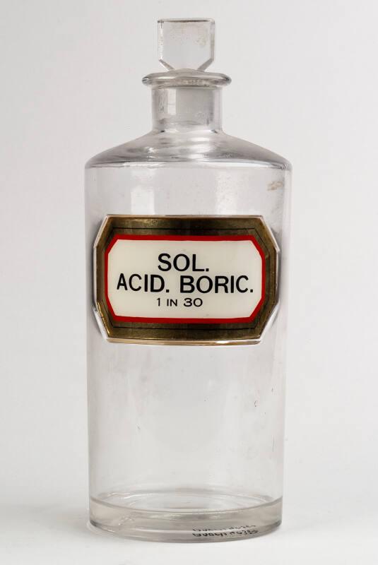 Recessed Label Shop Round SOL. ACID. BORIC. 1 IN 30