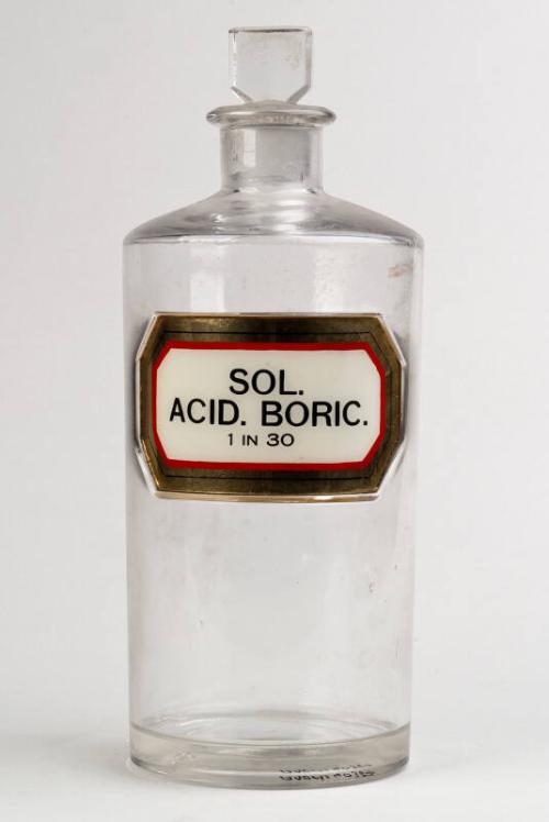 Recessed Label Shop Round SOL. ACID. BORIC. 1 IN 30