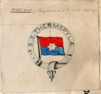 Crest For The Steamship 'Thermopylae' Of The Aberdeen Line. The Design Is For Use On The Vessel…