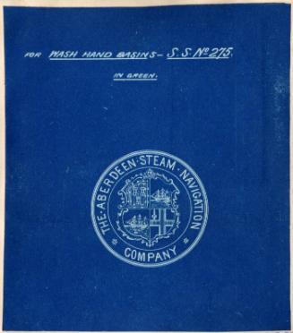 Crest Of The Aberdeen Steam Navigation Co. Design Was For Use On The Wash Hand Basins Of The St…