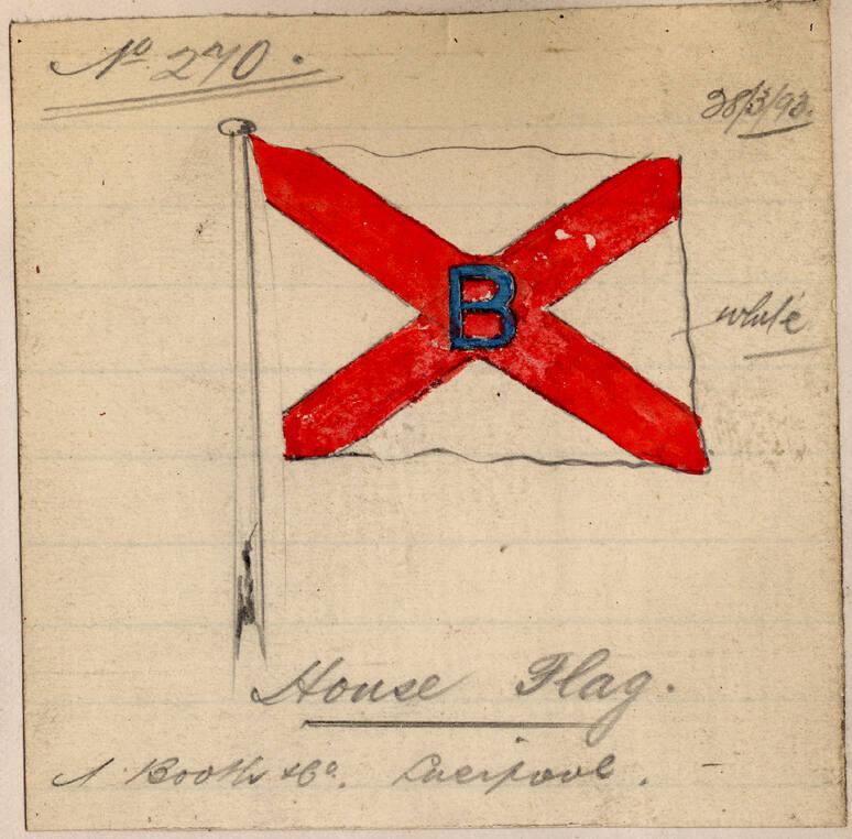 House Flag Of The Booth Steamship Company Of Liverpool