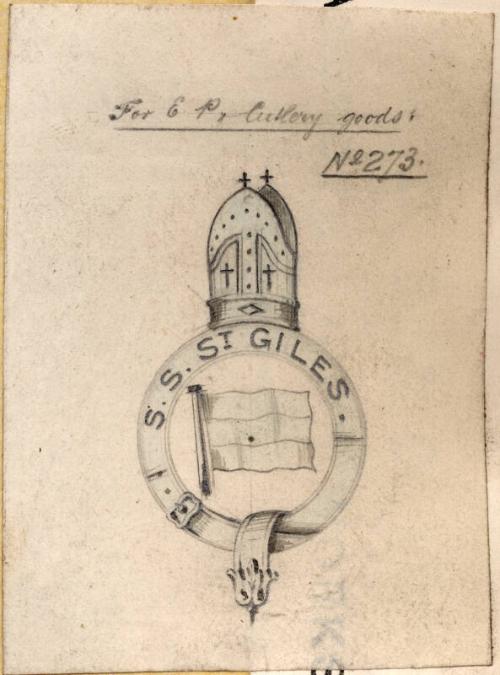 Crest For Use On The Cutlery Of The Vessel St Giles Of The North Of Scotland And Orkney And She…