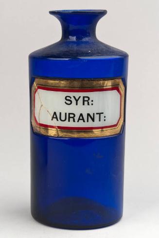 Cobalt Blue Recessed Label Syrup Shop Round SYR: AURANT: