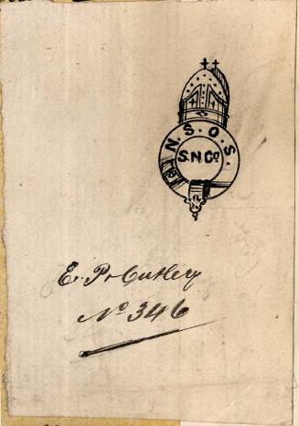 Crest North Of Scotland And Orkney And Shetland Steam Navigation Co. For Marking The Cutlery Of…