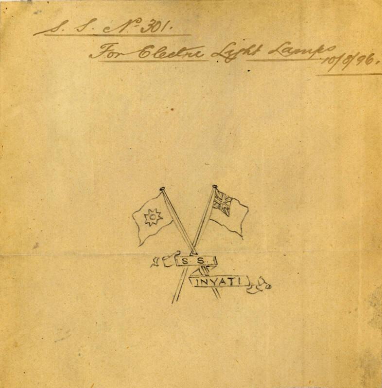 Design To Be Used On The Electric Lamps Aboard The The Steamship 'inyati' Built By Hall Russell…