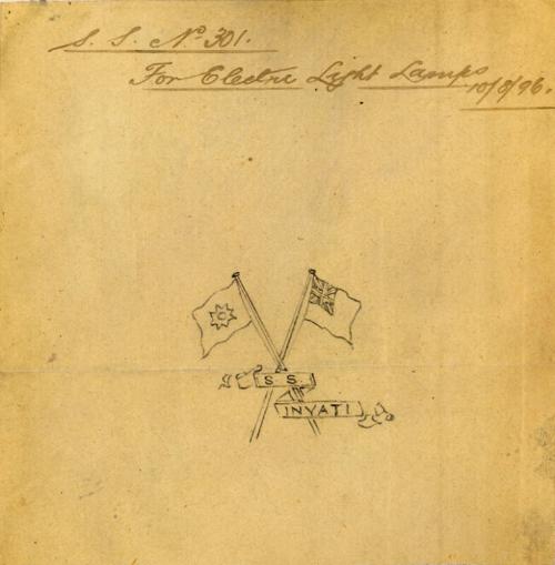 Design To Be Used On The Electric Lamps Aboard The The Steamship 'inyati' Built By Hall Russell…