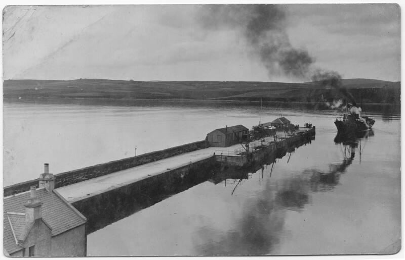 postcard showing 'St Ola' (I) arriving at Scapa