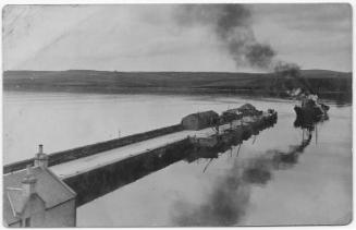 postcard showing 'St Ola' (I) arriving at Scapa