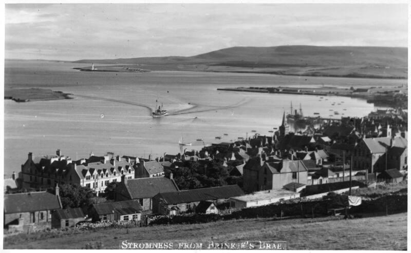 postcard showing 'St Ola' (I) arriving at Stromness