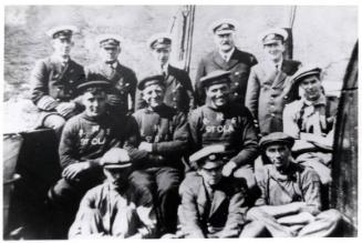 photograph taken aboard 'St Ola' at Scrabster showing crew members