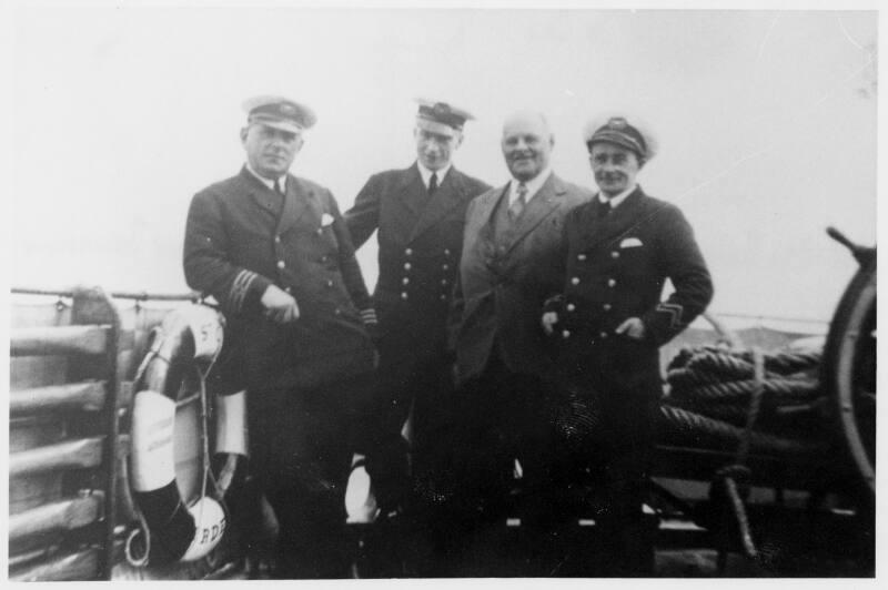 photograph taken aboard 'St Ola' (I) showing crew members