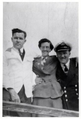 photograph taken aboard 'St Ola' (I) showing crew members