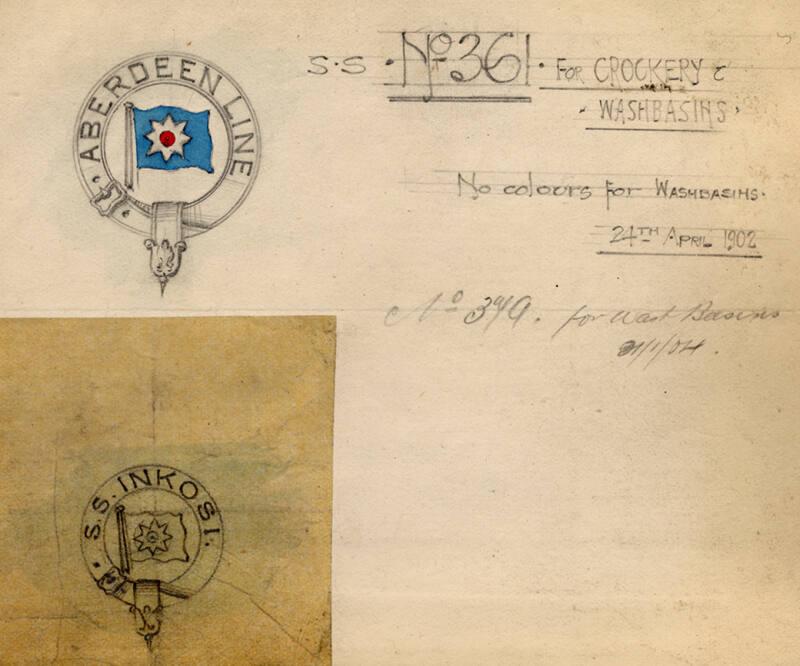 Logo For Use On Crockery And Wash Basins Of The Passenger And Cargo Steamer 'inkosi' Built In 1…