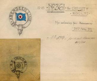 Logo For Use On Crockery And Wash Basins Of The Passenger And Cargo Steamer 'inkosi' Built In 1…